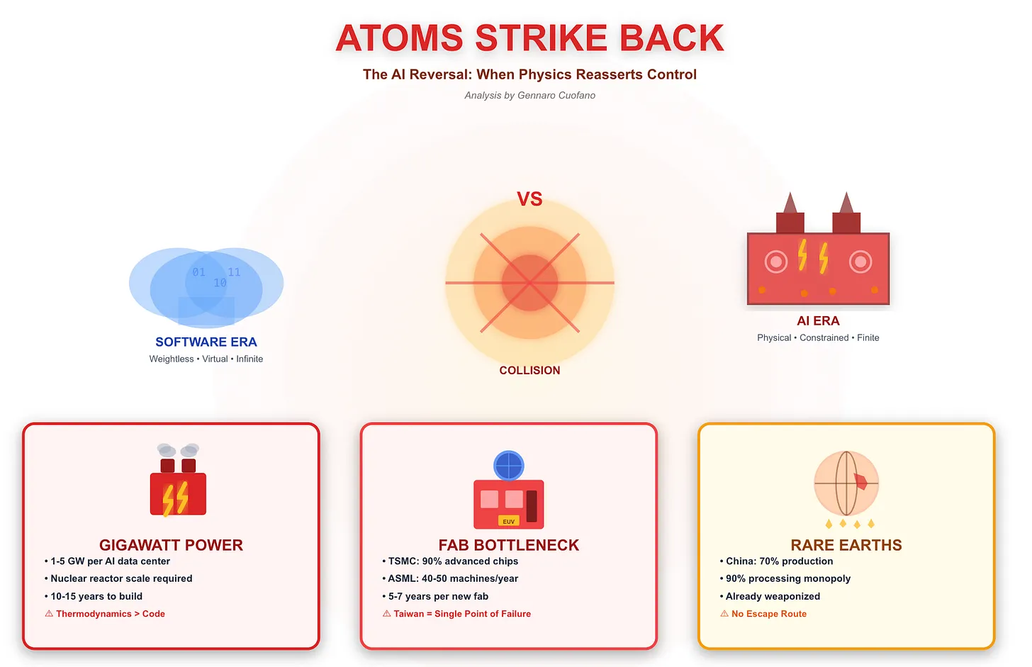 Atoms Strike Back: Why the AI Era Collides With Physics - FourWeekMBA